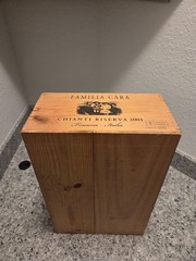 CHIANTI RISERVA WINE WOOD CRATE BOX FAMILIA CARA 2003 TOSCANA ITALIA