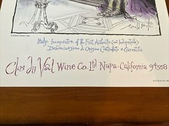 Wine Art Poster Ronald Searle Clos Du Val Italy 1983 Vintage Advertise