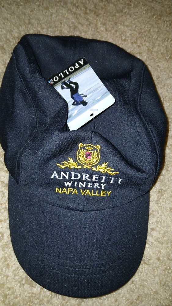 ANDRETTI WINERY- NAPA VALLEY HAT- NEW/TAGS-EMBROIDERED-ADJUSTABLE-BLACK