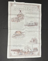 Hunter Valley Wine Country Australia Two Hand Towels Linen Cotton White Beige