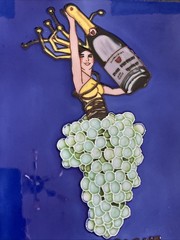 Vintage Champagne Joseph Perrier Champagne Grapes Large Tile Wall Art Decor11x14