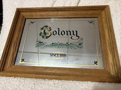 Vtg Italian Swiss Colony California Wines Advertising Mirror Wood Frame 14”x20”