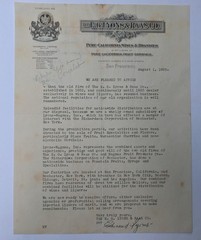 1933 POST PROHIBITION BUSINESS LETTER from SAN FRANCISCO WINE DEALER LYONS, RAAS
