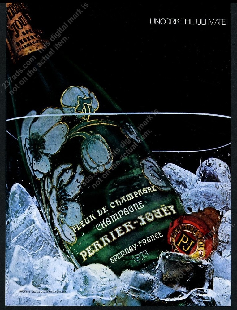 1981 Perrier Jouet Fleur de Champagne 1973 bottle photo vintage print ad