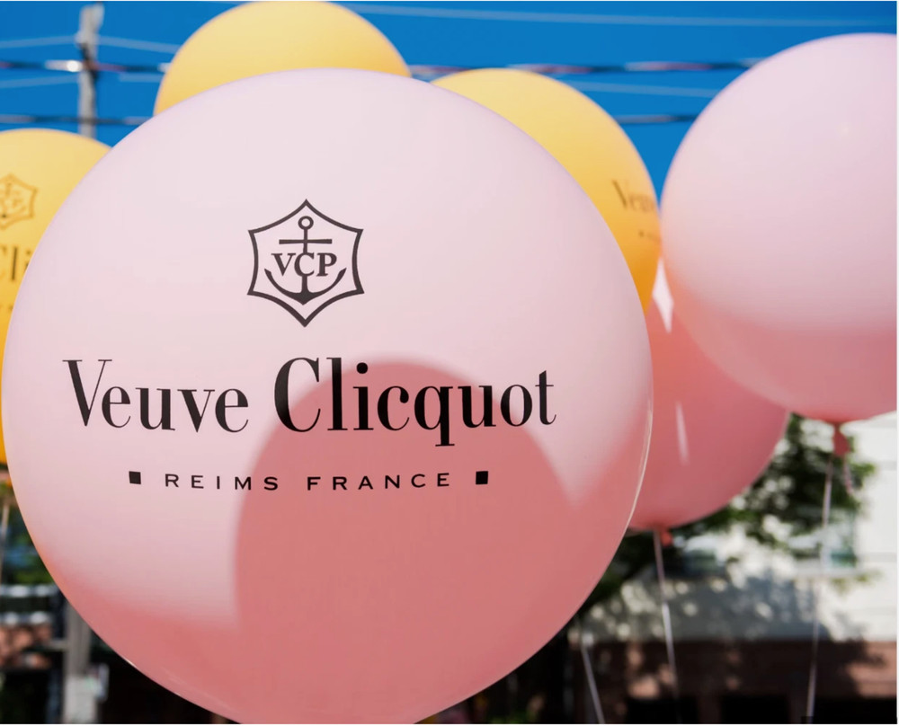 Veuve Clicquot Balloons x 10 Mix of 5 Orange and 5 Pink Party