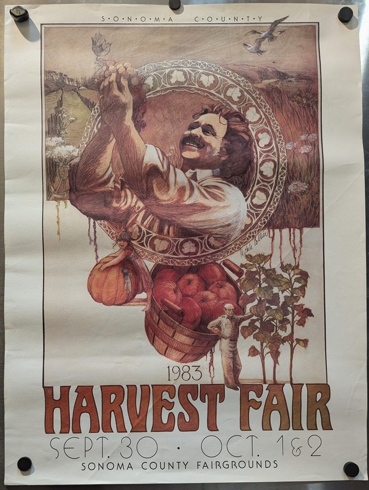 Vintage &lsquo;Sonoma County Harvest Fair&rsquo; 1983 Poster by Michele Collier-18&Prime;x24&Prime;