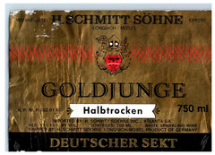 1970&rsquo;s-80&rsquo;s Schmitt Sohne Goldjungle German Wine Label Original S34E