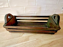 Vintage Widmer&rsquo;s Wine Cellars Wood Slat Basket Naples NY Rustic Home Decor 7×18&Prime;