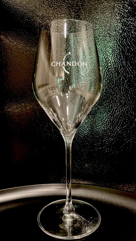 CHANDON Crystal Tulip Champagne Glass 8 1/4” Napa Valley ~ PRISTINE!