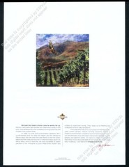 2007 Kendall Jackson wine Red Tail Hawk vineyard painting vintage print ad