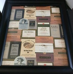 VTG 1997 24&Prime; X 20&Prime; Framed Wine Labels Reproduction