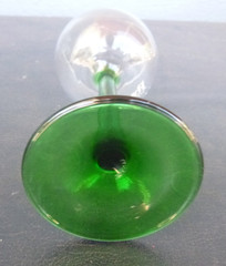vintage Ponzi Winery wine glass Sherwood Oregon 6 1/2&Prime; Green stem
