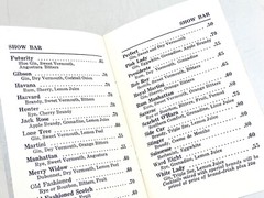 VTG mid century SHOW BAR wine list BOSTON MA huntington avenue
