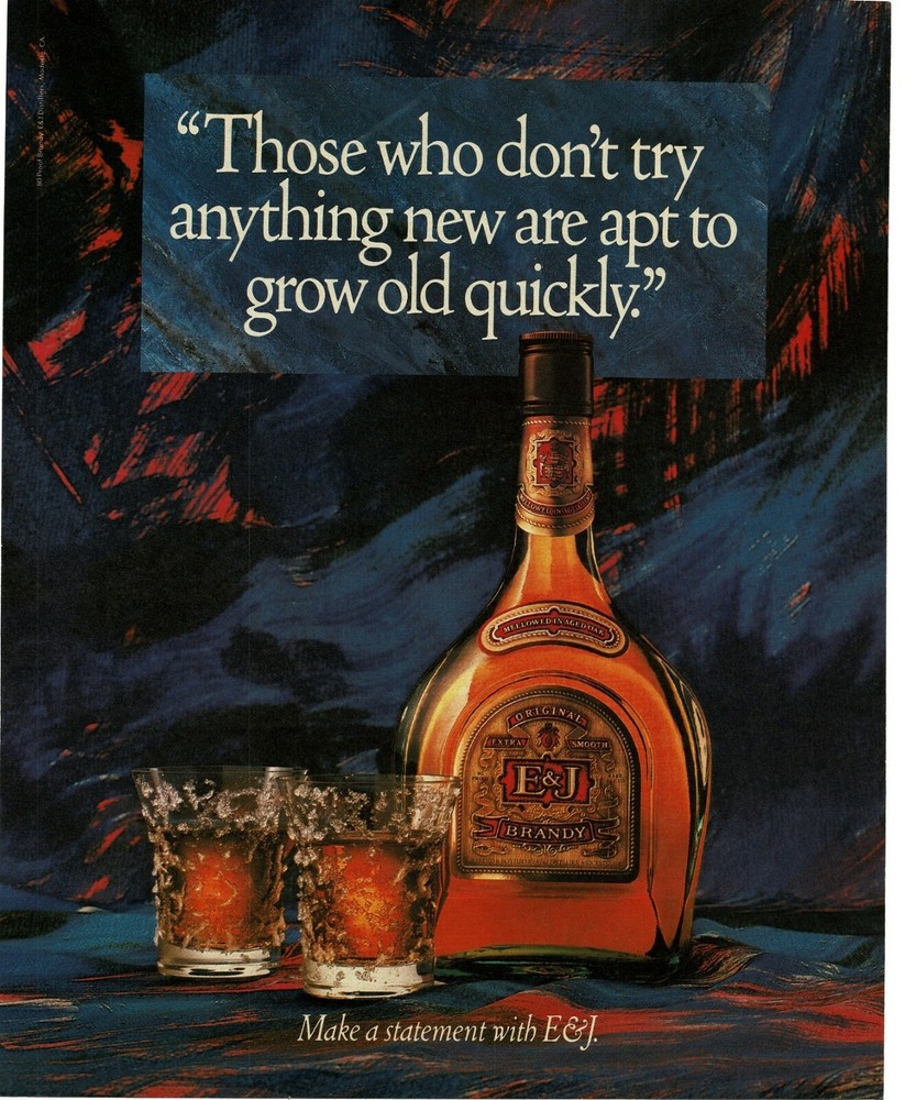 1988 E&J Brandy Vintage Print Ad