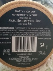 MOET & CHANDON CHAMPAGNE ISOTHERM BOTTLE SUIT 750ml