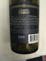 Game of Thrones Empty Wine Bottle 2016 Chardonnay