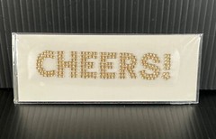 Gold Crystal “CHEERS!” Bottle Label Bedazzle Sticker for Moet – New & Cool