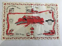 Vintage Paper Placemat Country Red Barn Riddle Collectible 13X9&Prime;