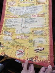 Large Vintage DA MEO PATACCA Rome Italy Restaurant Menu Poster 17”×40&Prime;. 1960&rsquo;s
