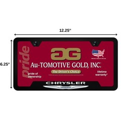 AU-TOMOTIVE GOLD Black UV Print License Plate Frame for Chrysler