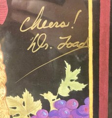 Signed Toad Hollow Vineyards Winery Framed Poster Art Print by M. Erickson 2000
