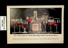 1963 Mogen David Dry Red Wine Glasses Vintage Print Ad 23724