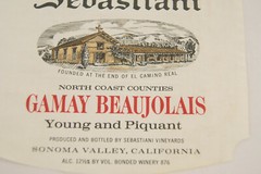 Sebastiani 1972 El Camino Real Gamay Beaujolais Young Piquant Vintage Wine Label