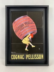 Vintage 1920’s Leonetto Cappiello Cognac Pellisson Framed Ceramic Tile Art