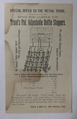 1890 ADVERTISEMENT HANDBILL, TRAUT s BOTTLE STOPPERS Traut & Hine NEW BRITAIN CT
