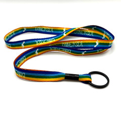 4 Barefoot Wine Lanyards- Rainbow – NWOT- Ring on End