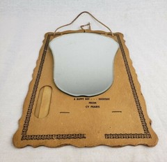Vintage Wall Hanging CY Pearis Wine Liqour Advertising Mirror & Thermometer
