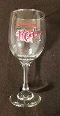 On Wednesdays We Drink Red – Fun Wine Glass – Red & Black Artwork – 7&Prime; Tall