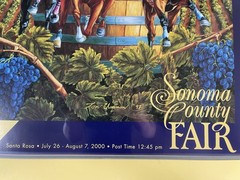 Vintage 2000 Sonoma County Fair “Wine Country Racing” Poster Horse Track Framed