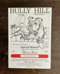 Vintage 1982 Bully Hill Baco Noir Bull Dog Wine Label Walter Taylor Dog Art