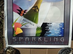Vintage 1983 Sparkling Wente Bros California Advertise Winery Art Decor Collect
