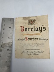 1950s-70s Barclays Bourbon Whiskey Liquor Label Original 3B-56
