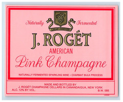 Vintage J Roget Pink Champagne Paper Wine Label Original S85E