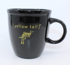 Yellow Tail Wines Australian Black Ceramic Coffee Mug Cup Yellow Kangaroo Rare