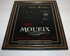 Framed Advertising French Wine Moueix Boutique Bar Picture France Black Gold