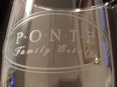 Ponte Family Estate – Temecula California – Wine Glass w/ White Artwork 8&Prime; Tall