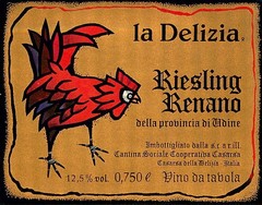 la Delizia Riesling Renano Casarsa della Belizzia Italy 1970s 1980s Wine Label