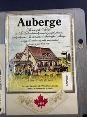 Vintage 1982 Brights Winery Auberge Dry White Wine UNUSED Paper Label Q163