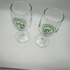 Vtg Golden Age Festival Travel 1988 10th anniversary commemorative wine glasses
