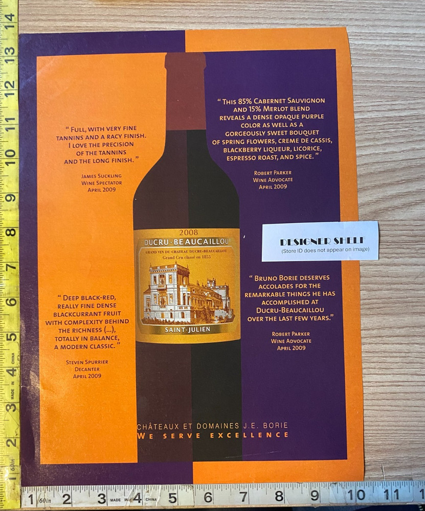 Chateau Et Domaines Borie Ducru Beaucaillou 2008 WInes Paper Print Advertisement