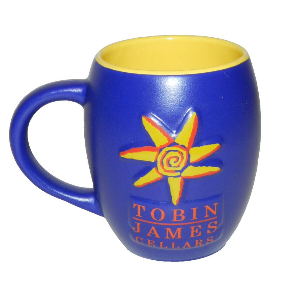 TOBIN-JAMES WINERY, PASO ROBLES, CALIFORNIA, BLUE COLOR CERAMIC COFFEE MUG / CUP