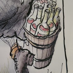 Clos Du Val Wine Co Poster « Switzerland Bottling Time » 1983 Ronald Searle Napa