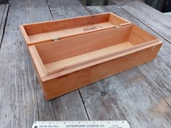 Vintage Carlos I Brandy Pedro Domecq Wood Box Bottle Holder Keepsake BOX ONLY