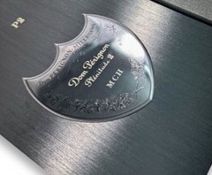 Dom Perignon Champagne P2 Black Metal Shield Label Box Plaque- Engravable – Rare