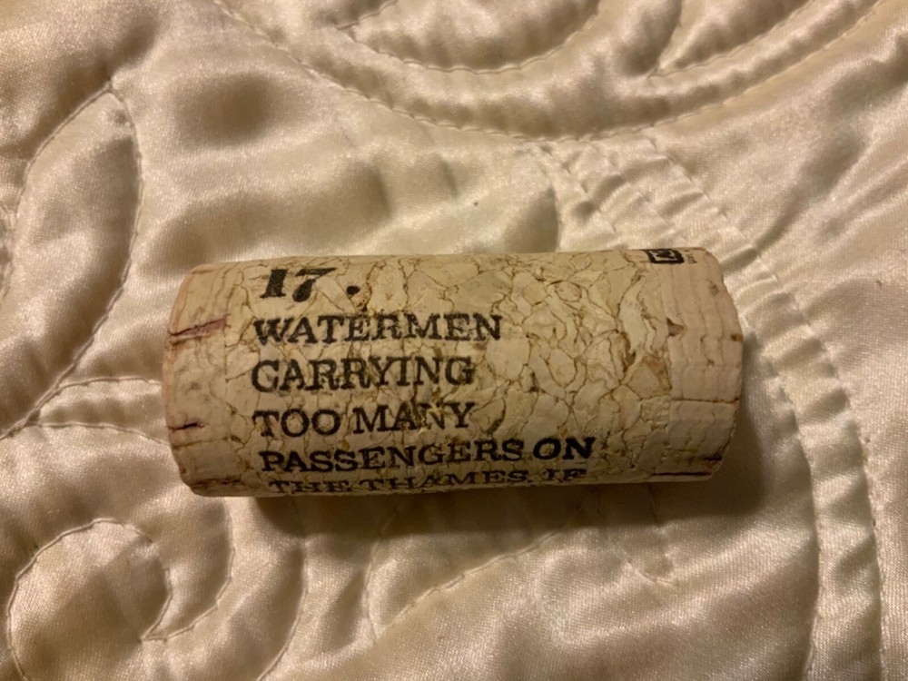 19 Crimes Collectible Wine Cork #17 Watermen Carrying Too Many…Cork 17