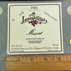 Vintage 1982 Inniskillin Winery Muscat Wine UNUSED Paper Label Niagara Q92
